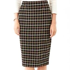 J. Jill Women’s White, Black and Brown Houndstooth Plaid Pencil Skirt Size XLP